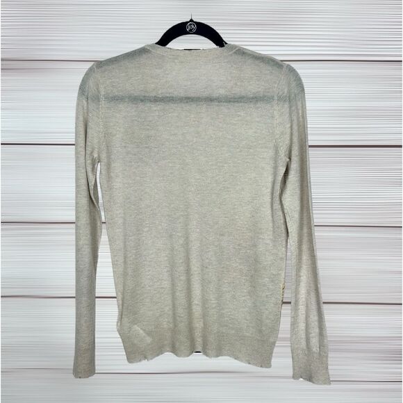Zadig Voltaire Ferrari World Cashmere Sweater Gray Lightweight Semi Sheer M - Picture 10 of 14